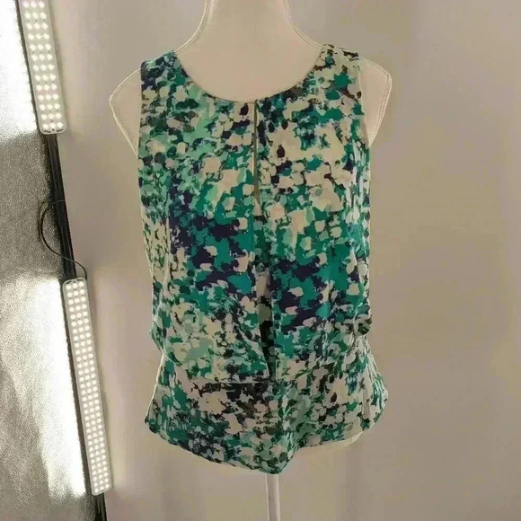 ANN TAYLOR Women's Polyester Sleeveless Blouse Multicolor Floral 4 - Picture 1 of 12